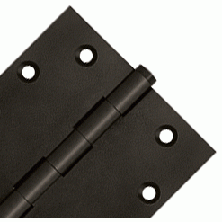 DELTANA 4 1/2 Inch X 4 1/2 Inch Solid Brass Square Hinge Interchangeable Finials (Oil Rubbed Bronze Finish)