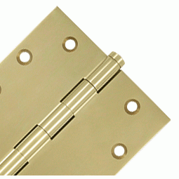 DELTANA 4 1/2 Inch X 4 1/2 Inch Solid Brass Square Hinge Interchangeable Finials (Unlacquered Brass Finish)