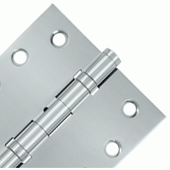 4 Inch X 4 Inch Ball Bearing Hinge Interchangeable Finials (Square Corner, Chrome Finish) DELTANA