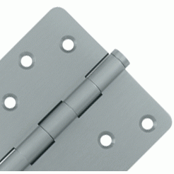 4 Inch X 4 Inch Solid Brass Zig-Zag Hinge (1/4 Radius Corner, Brushed Chrome Finish) DELTANA