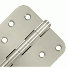 DELTANA 4 Inch X 4 Inch Solid Brass Zig-Zag Hinge (5/8 Radius Corner, Polished Nickel Finish)