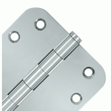 DELTANA 4 Inch X 4 Inch Solid Brass Hinge (5/8 Radius Corner, Chrome Finish)