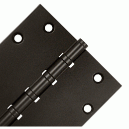 DELTANA 5 Inch X 5 Inch Solid Brass Four Ball Bearing Square Hinge (Oil Rubbed Bronze Finish)