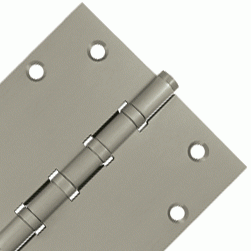 DELTANA 5 Inch X 5 Inch Solid Brass Four Ball Bearing Square Hinge (Brushed Nickel Finish)