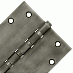 DELTANA 5 Inch X 5 Inch Solid Brass Four Ball Bearing Square Hinge (Antique Nickel Finish)