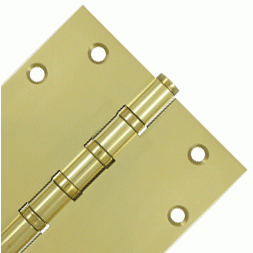 DELTANA 5 Inch X 5 Inch Solid Brass Four Ball Bearing Square Hinge (Polished Brass Finish)