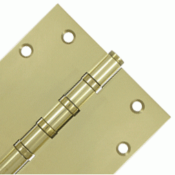 DELTANA 5 Inch X 5 Inch Solid Brass Four Ball Bearing Square Hinge (Unlacquered Brass Finish)