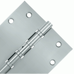 DELTANA 5 Inch X 5 Inch Solid Brass Non-Removable Pin Square Hinge (Chrome Finish)