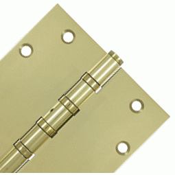 DELTANA 5 Inch X 5 Inch Solid Brass Non-Removable Pin Square Hinge (Unlacquered Brass Finish)