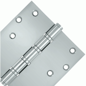 DELTANA 6 Inch X 6 Inch Solid Brass Ball Bearing Square Hinge (Chrome Finish)