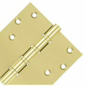 DELTANA 6 Inch X 6 Inch Solid Brass Ball Bearing Square Hinge (Unlacquered Brass Finish)