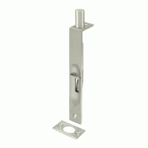 DELTANA 6 Inch Heavy Duty Square Flush Bolt (Brushed Nickel Finish)