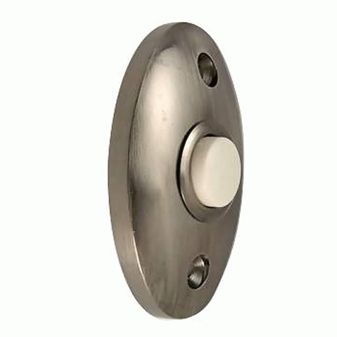 DELTANA 2 3/8 Inch Solid Brass Door Bell Button (Antique Nickel Finish)