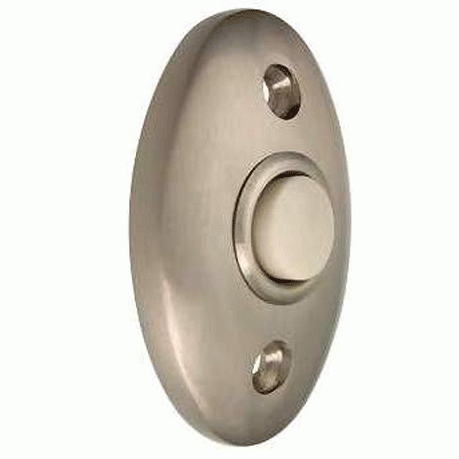 DELTANA 2 3/8 Inch Solid Brass Door Bell Button (Satin Nickel Finish)