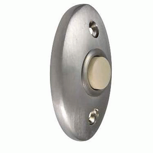 DELTANA 2 3/8 Inch Solid Brass Door Bell Button (Brushed Chrome Finish)