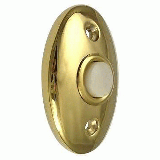 DELTANA 2 3/8 Inch Solid Brass Door Bell Button (Polished Brass Finish)