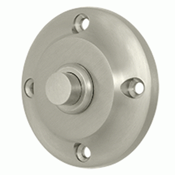 DELTANA 2 1/3 Inch Contemporary Push Button Door Bell (Brushed Nickel Finish)