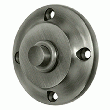 DELTANA 2 1/3 Inch Contemporary Push Button Door Bell (Antique Nickel Finish)