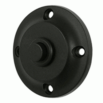 DELTANA 2 1/3 Inch Contemporary Push Button Door Bell (Flat Black Finish)