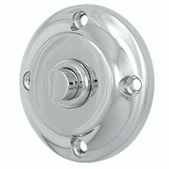 DELTANA 2 1/3 Inch Contemporary Push Button Door Bell (Polished Chrome Finish)