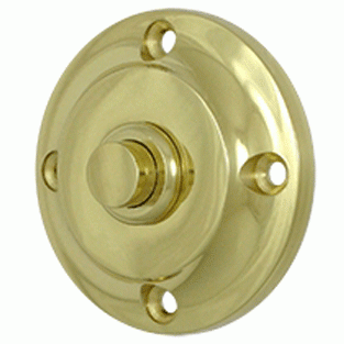 DELTANA 2 1/3 Inch Contemporary Push Button Door Bell (Polished Brass Finish)