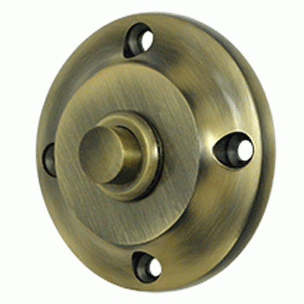 DELTANA 2 1/3 Inch Contemporary Push Button Door Bell (Antique Brass Finish)