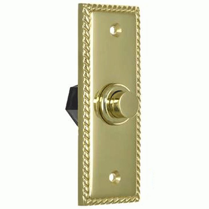 DELTANA 3 1/3 Inch Solid Brass Doorbell Button (Polished Brass Finish)