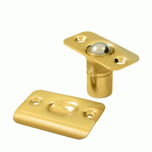 DELTANA 2 1/8 Inch Deltana Solid Brass Round Corners Ball Catch (PVD Lifetime Polished Brass Finish)