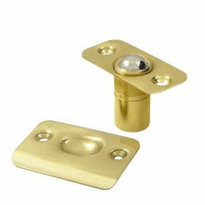 DELTANA 2 1/8 Inch Deltana Solid Brass Round Corners Ball Catch (Polished Brass Finish)