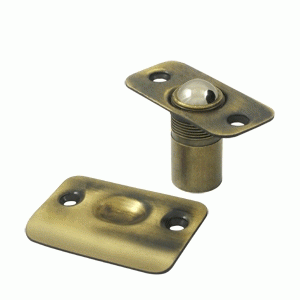 DELTANA 2 1/8 Inch Deltana Solid Brass Round Corners Ball Catch (Antique Brass Finish)