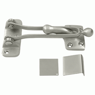 DELTANA Door Guards, Security, Solid Brass 5" Door Guard (Brushed Nickel Finish)