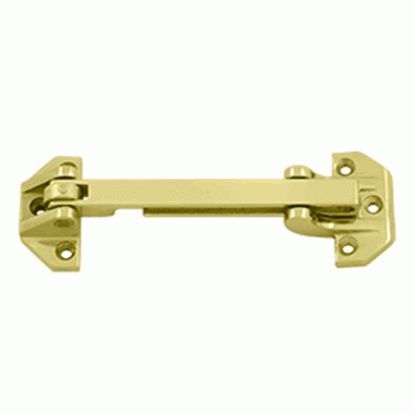 DELTANA Door Guards, Security, Solid Brass 6 3/4" Door Guard (Polished Brass Finish)