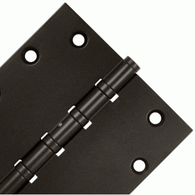 DELTANA 5 Inch X 5 Inch Solid Brass Non-Removable Pin Square Hinge (Oil Rubbed Bronze Finish)