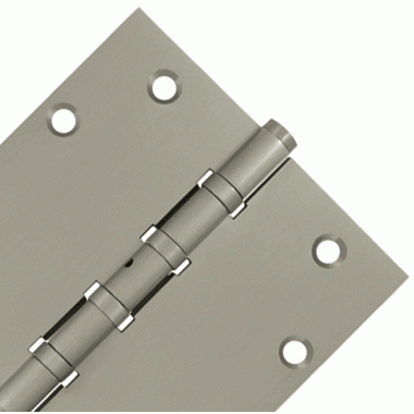 DELTANA 5 Inch X 5 Inch Solid Brass Non-Removable Pin Square Hinge (Brushed Nickel Finish)