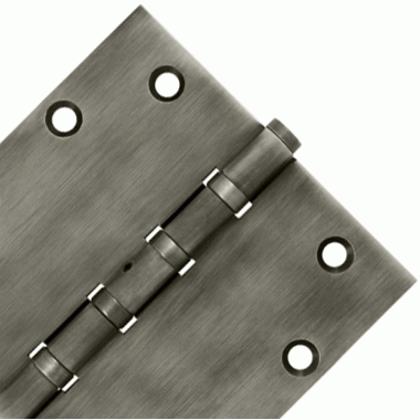 DELTANA 5 Inch X 5 Inch Solid Brass Non-Removable Pin Square Hinge (Antique Nickel Finish)