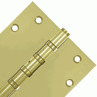 DELTANA 5 Inch X 5 Inch Solid Brass Non-Removable Pin Square Hinge (Polished Brass Finish)