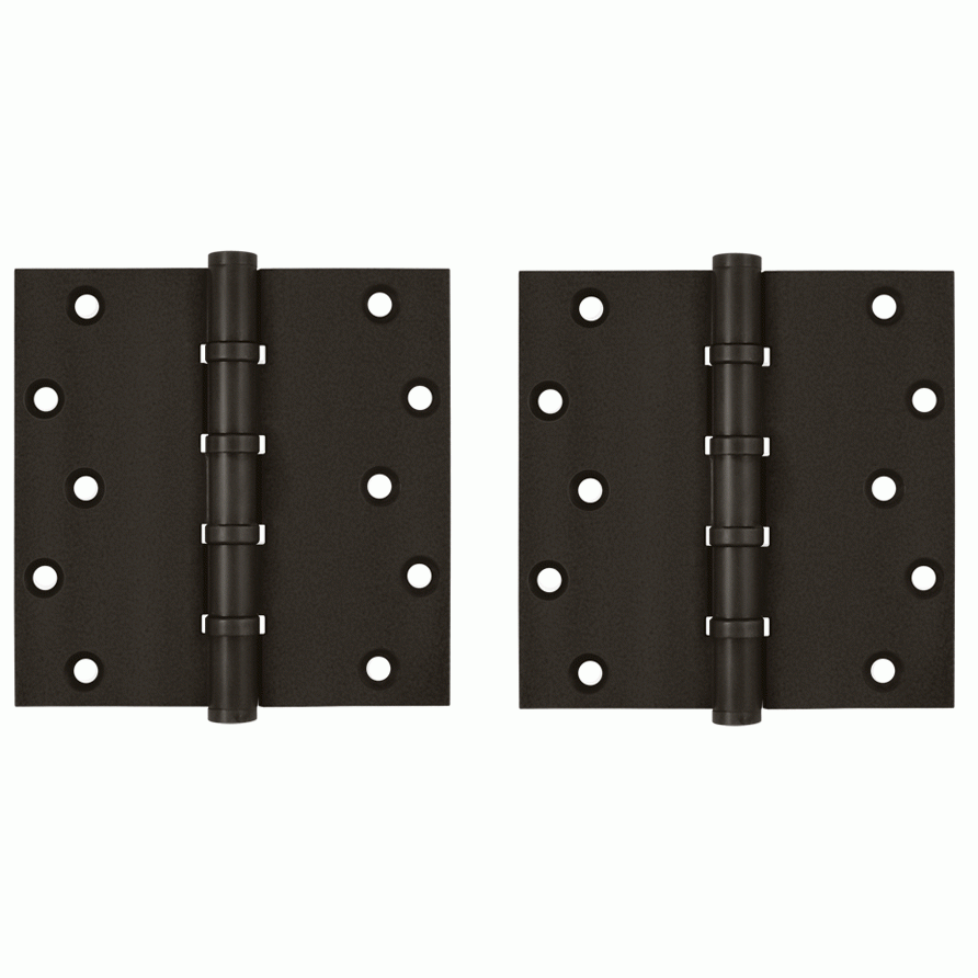 DELTANA 6 Inch X 6 Inch Solid Brass Ball Bearing Square Hinge (Oil Rubbed Bronze Finish)