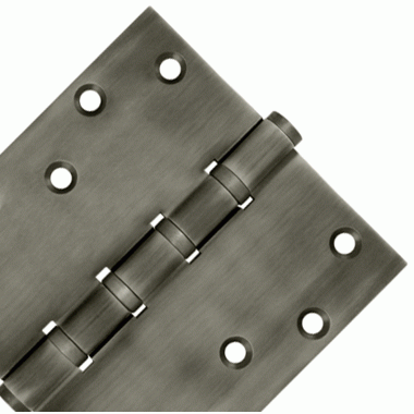 DELTANA 6 Inch X 6 Inch Solid Brass Ball Bearing Square Hinge (Antique Nickel Finish)