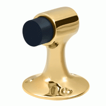 DELTANA Floor Mounted Bumper Door Stop (Polished Brass Finish)