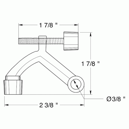 DELTANA 2 3/8 Inch Solid Brass Hinge Pin Door Stop (Polished Nickel Finish)