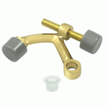 DELTANA 2 3/8 Inch Solid Brass Hinge Pin Door Stop (Polished Brass Finish)