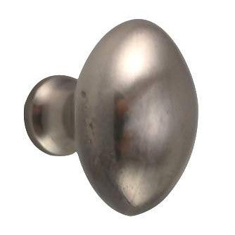 DELTANA 1 1/4 Inch Traditional Solid Brass Egg Knob (Antique Nickel Finish)