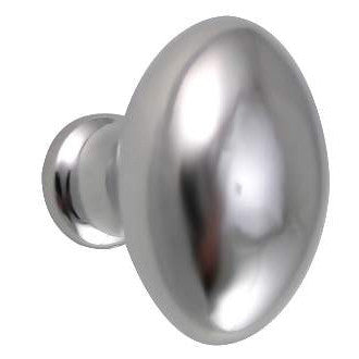 DELTANA 1 1/4 Inch Traditional Solid Brass Egg Knob (Polished Chrome Finish)