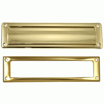 DELTANA Magazine Size Front Door Mail Slot (Polished Brass Finish)