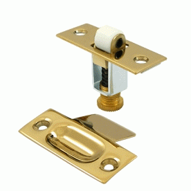 DELTANA 2 1/4 Inch Deltana Solid Brass Roller Catch (PVD Lifetime Polished Brass Finish)