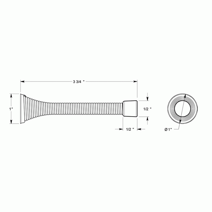 DELTANA 3 3/4 Inch Solid Steel Baseboard Door Bumper (Polished Nickel Finish)