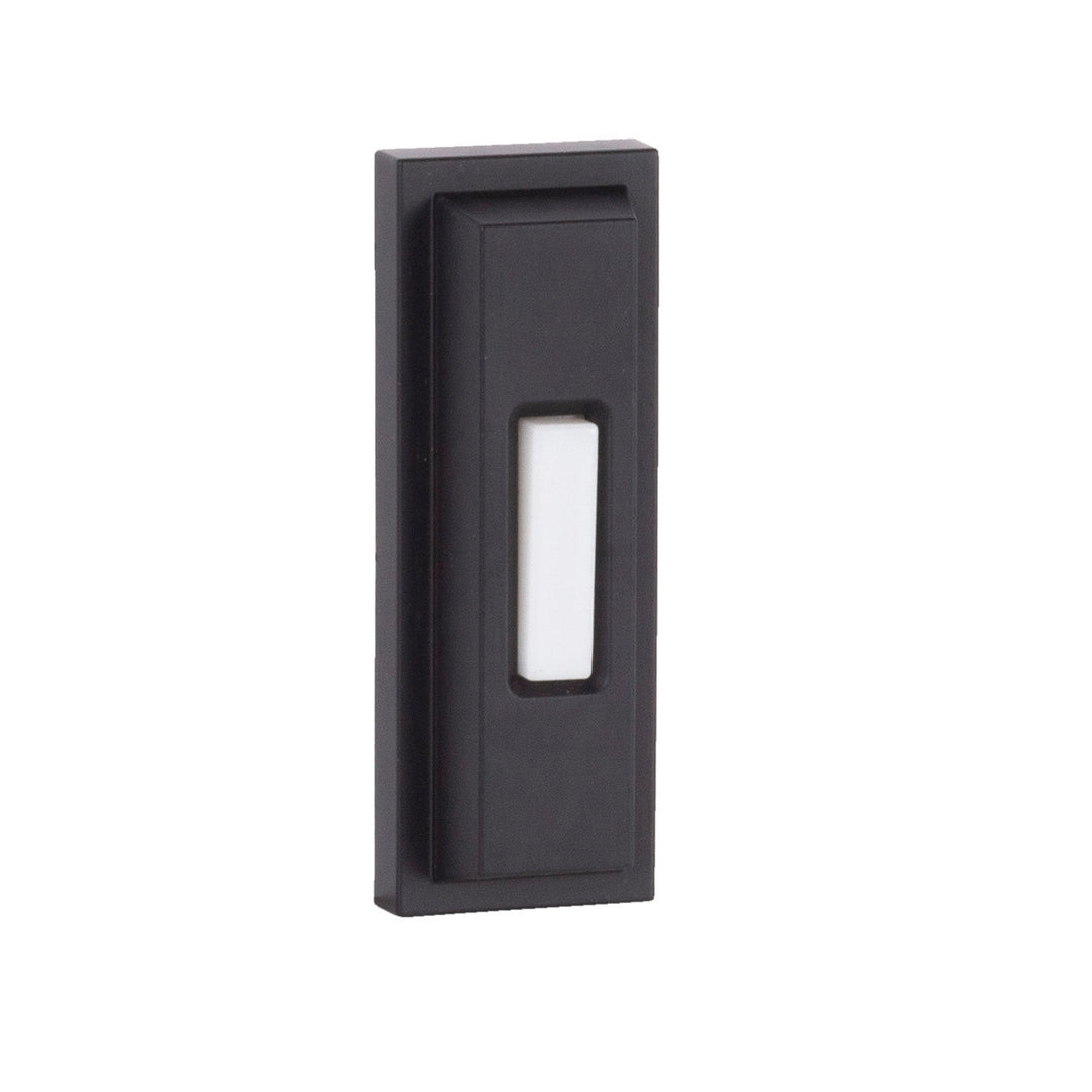 CRAFTMADE Surface Mount LED Lighted Push Button, Beveled Rectangle in Flat Black