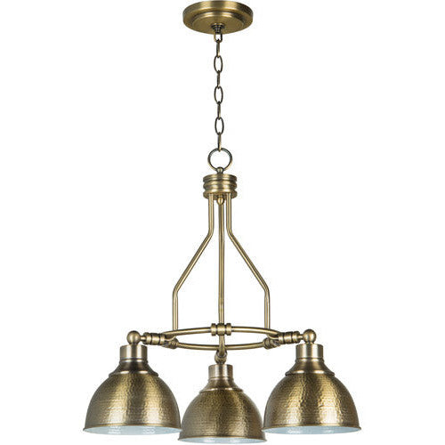 CRAFTMADE Timarron 3 Light Down Chandelier in Legacy Brass