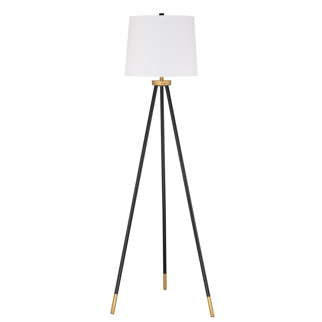 CRAFTMADE 1 Light Metal Tri-Pod Base Floor Lamp in Painted Black/Gold