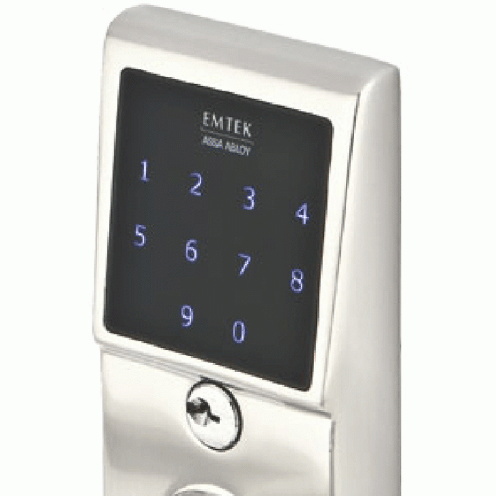 EMTEK Emtek E4020 Door Hardware EMTouch Brass Keypad Lever Set (Brushed Nickel Finish)